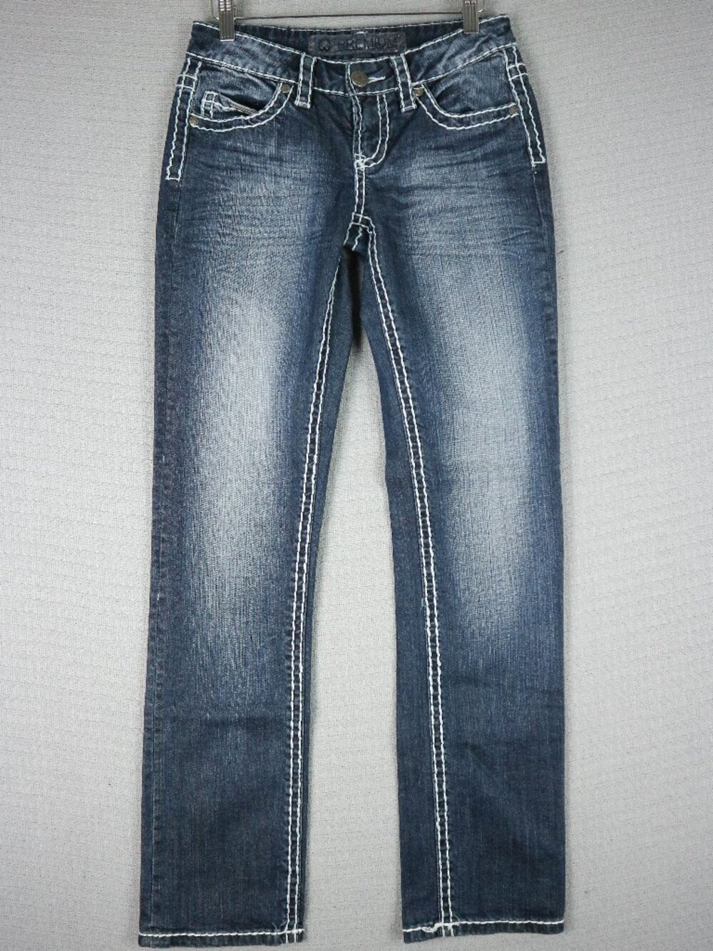 Warehouse One Premium Thick Stitch Womens Straight Cut Dark Wash 29x31